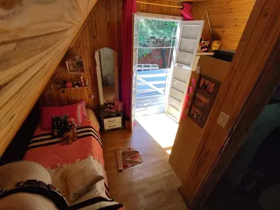 Linda Chácara/Sítio com casa em estilo cabana
